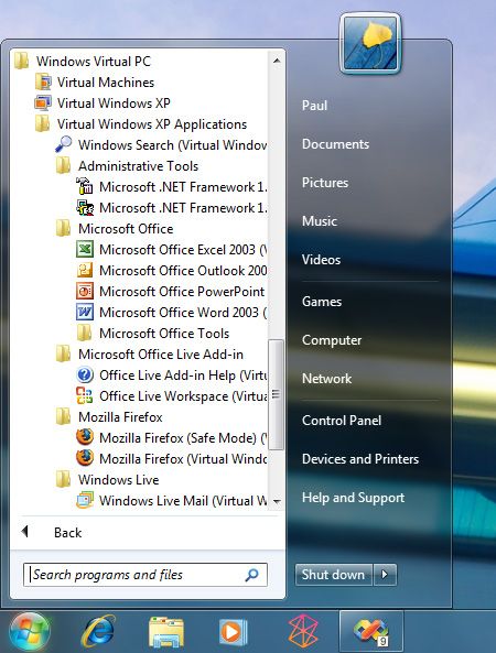 Immagine pubblicata in relazione al seguente contenuto: Windows 7 includer una modalit XP per i vecchi programmi | Nome immagine: news10234_2.jpg