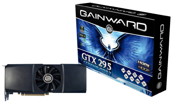 Immagine pubblicata in relazione al seguente contenuto: Foto della nuova single-PCB GeForce GTX 295 di Gainward | Nome immagine: news10726_2.jpg