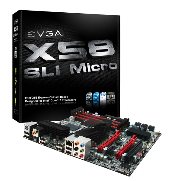 Media asset in full size related to 3dfxzone.it news item entitled as follows: EVGA presenta la mobo X58 SLI Micro per le cpu Intel Core i7 | Image Name: news10868_1.jpg