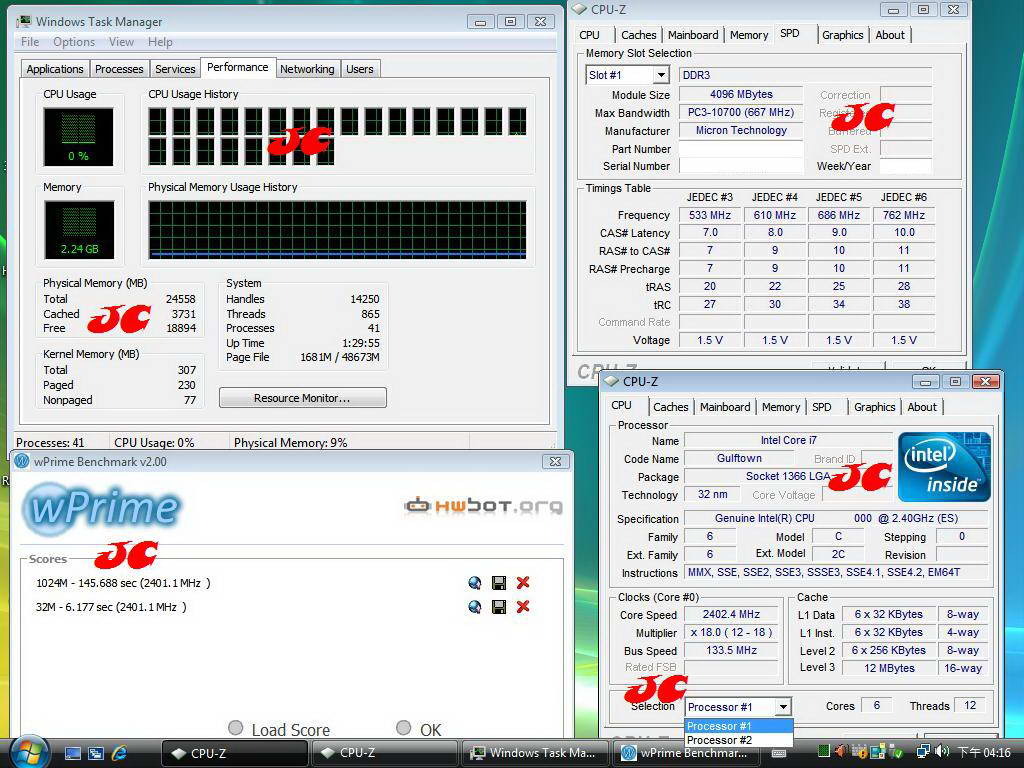 Immagine pubblicata in relazione al seguente contenuto: Gi in rete foto e benchmark della cpu a 6 core Intel Gulftown | Nome immagine: news11146_2.jpg