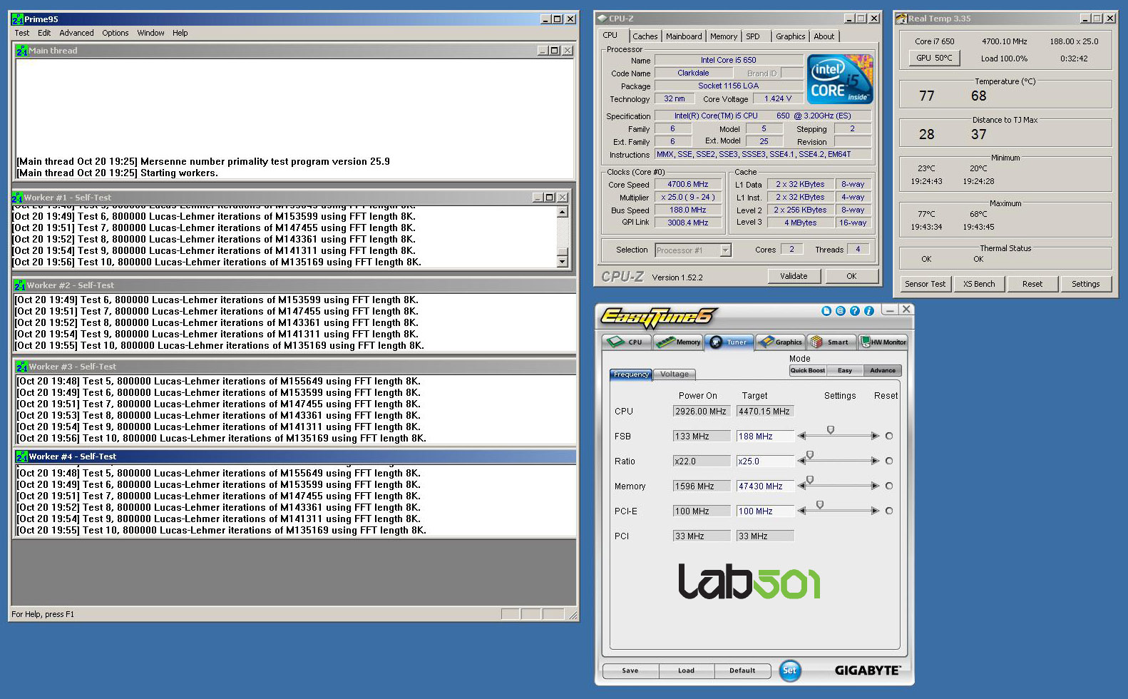 Media asset in full size related to 3dfxzone.it news item entitled as follows: Extreme Overclocking: la cpu Intel Core i5-650 3.2GHz @ 4.7GHz | Image Name: news11745_1.jpg