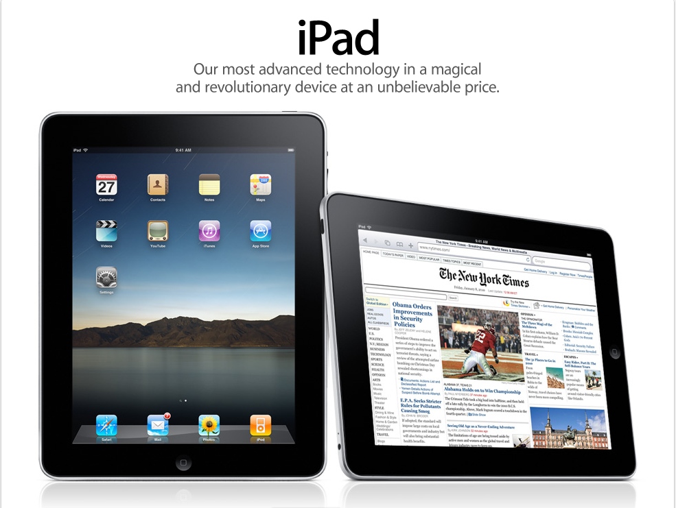Immagine pubblicata in relazione al seguente contenuto: Apple lancia il suo atteso tablet: ecco foto e specifiche dell'iPad | Nome immagine: news12387_1.jpg