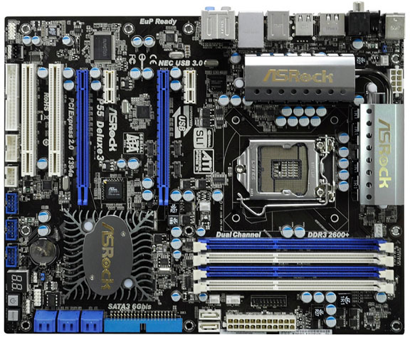 Media asset in full size related to 3dfxzone.it news item entitled as follows: SATA 6Gb/s e USB 3.0 per la mobo P55 Deluxe 3 di ASRock | Image Name: news12456_2.jpg