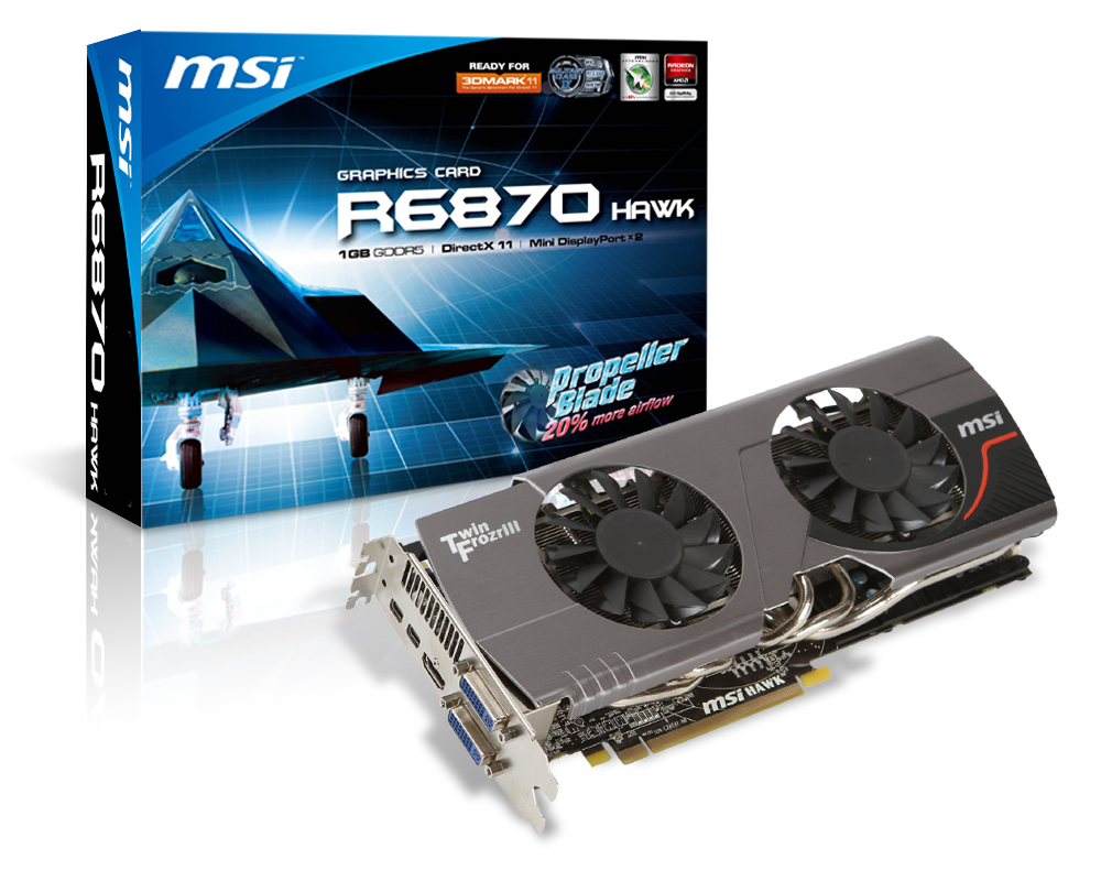 Immagine pubblicata in relazione al seguente contenuto: MSI annuncia la video card R6870 Hawk con cooler Twin Frozr III | Nome immagine: news14626_1.jpg