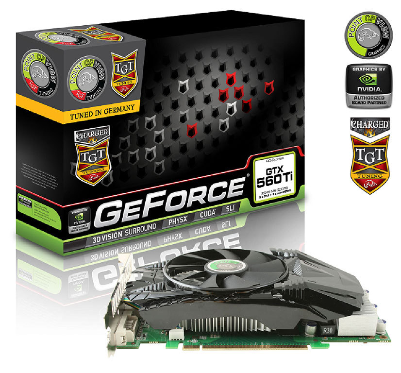 Immagine pubblicata in relazione al seguente contenuto: Da Point of View due GeForce GTX 560 Ti overclocked by factory | Nome immagine: news15107_1.jpg