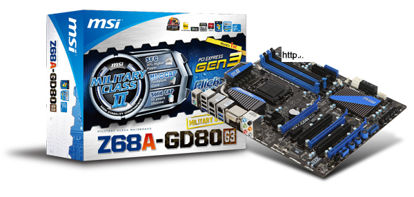 Immagine pubblicata in relazione al seguente contenuto: Da MSI la motherboard Z68A-GD80 (G3) - PCI Express 3.0 Ready | Nome immagine: news15331_1.png