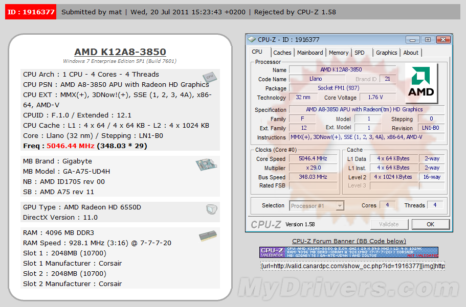 Immagine pubblicata in relazione al seguente contenuto: La APU Llano A8-3850 di AMD oltre i 5GHz con azoto liquido | Nome immagine: news15441_1.png