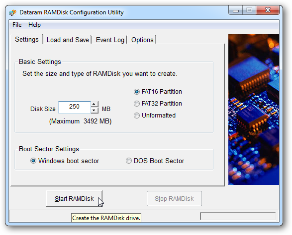 Media asset in full size related to 3dfxzone.it news item entitled as follows: RAMDisk 3.5.130R20 crea drive di storage virtuali con la RAM | Image Name: news15848_1.png