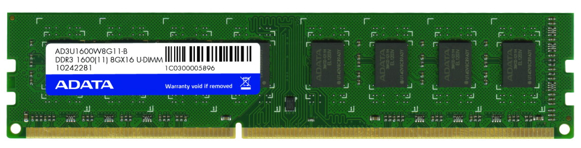 Media asset in full size related to 3dfxzone.it news item entitled as follows: ADATA: nuovi moduli di RAM DDR3-1600 da 8GB ora disponibili | Image Name: news16570_1.jpg