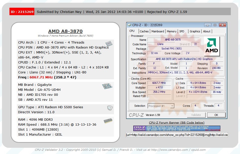 Media asset in full size related to 3dfxzone.it news item entitled as follows: Extreme Overclocking: la APU A8-3870K oltre il muro dei 6GHz? | Image Name: news16575_2.jpg