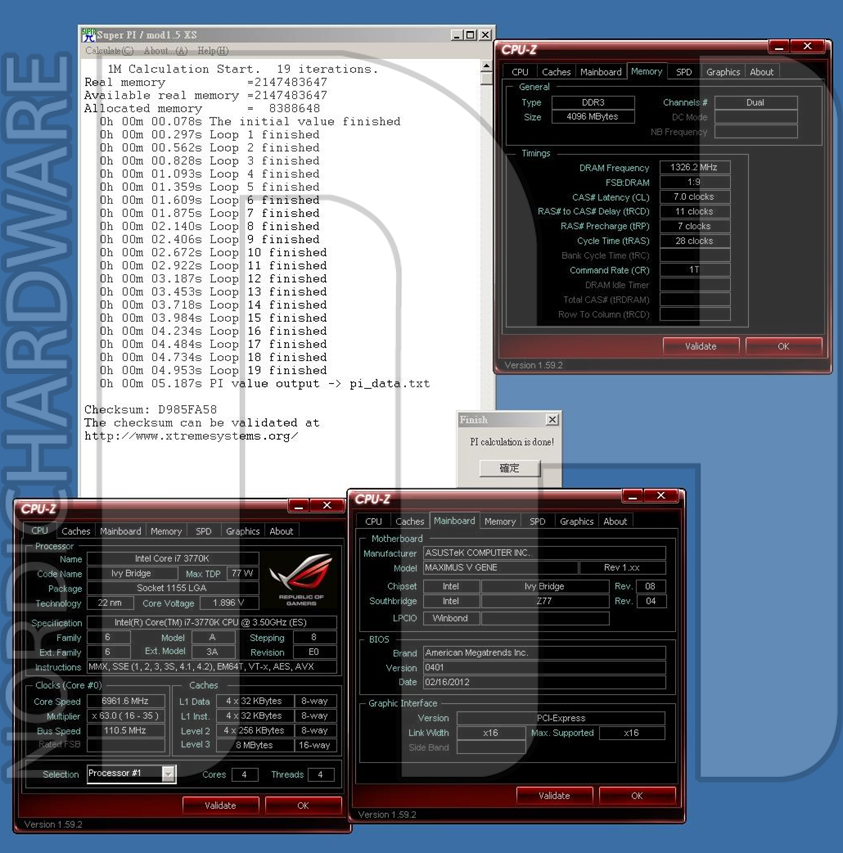 Immagine pubblicata in relazione al seguente contenuto: La cpu Ivy Bridge Intel Core i7-3770K esegue Super Pi a 7Ghz | Nome immagine: news16896_1.png