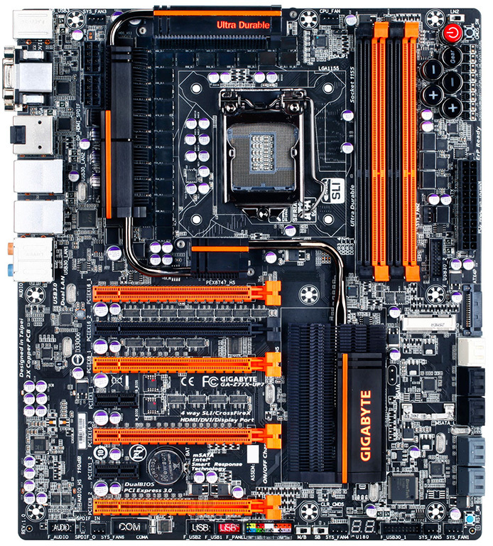 Immagine pubblicata in relazione al seguente contenuto: GIGABYTE lancia la motherboard Z77X-UP7 per overclock estremi | Nome immagine: news17929_Gigabyte-Z77X-UP7_2.jpg