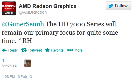 Immagine pubblicata in relazione al seguente contenuto: AMD su Twitter: le nuove Radeon HD 8000 non arriveranno a breve | Nome immagine: news18918_AMD-tweeter_1.png