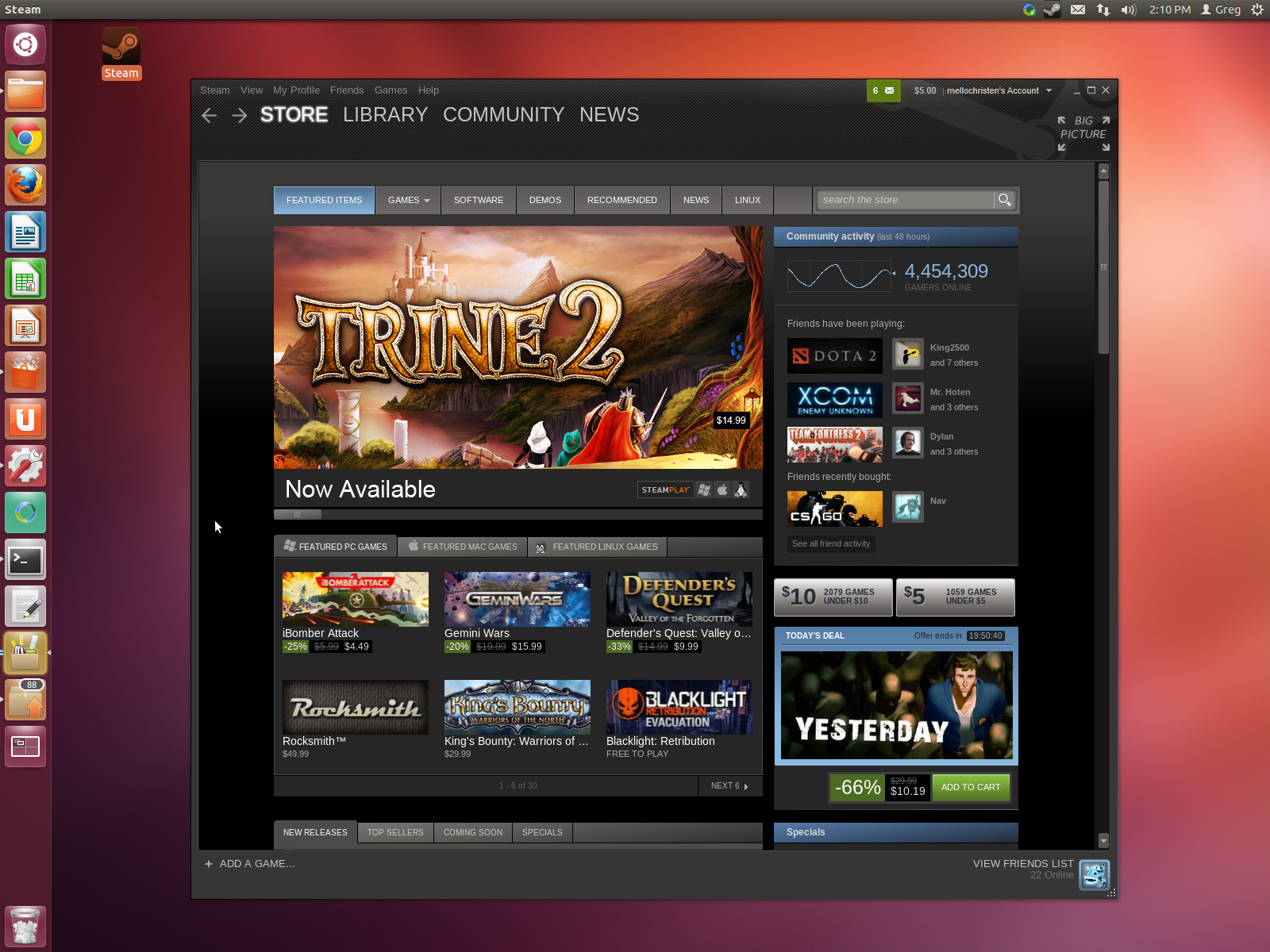 Media asset in full size related to 3dfxzone.it news item entitled as follows: Terminata la beta Valve annuncia ufficialmente Steam per Linux | Image Name: news18957_Steam-for-Linux_2.png