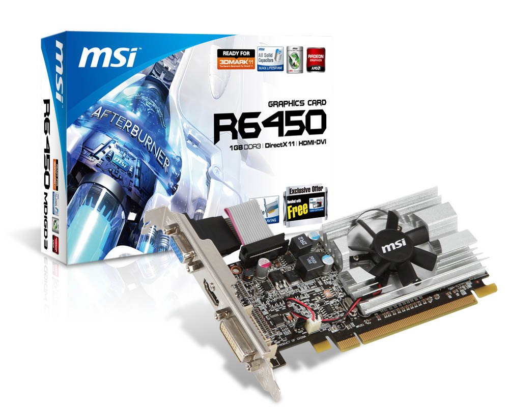 Media asset in full size related to 3dfxzone.it news item entitled as follows: MSI lancia la video card R6450-MD1GD3/LP V2 (Radeon HD 6450) | Image Name: news19030_MSI-Radeon-HD-6450_3.jpg