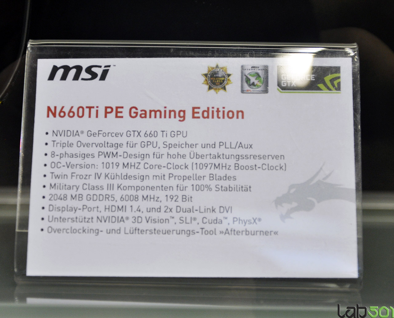 Immagine pubblicata in relazione al seguente contenuto: MSI mostra un prototipo della video card N660Ti PE Gaming Edition | Nome immagine: news19085_MSI-N660Ti-PE-Gaming-Edition_2.jpg