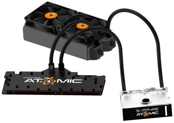 Immagine pubblicata in relazione al seguente contenuto: Foto del PCB e del cooler della Radeon HD 7990 Atomic di Sapphire | Nome immagine: news19854_Sapphire-Radeon-HD-7990-Atomic_2.jpg