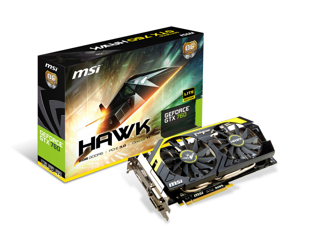Immagine pubblicata in relazione al seguente contenuto: MSI lancia la card GeForce GTX 760 HAWK per gamer e overclocker | Nome immagine: news19959_MSI-GeForce-GTX-760-HAWK_4.jpg