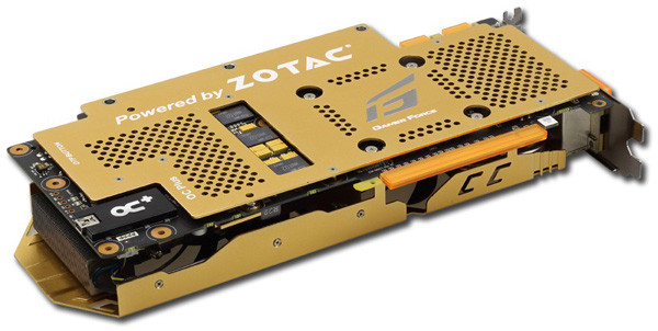 Media asset in full size related to 3dfxzone.it news item entitled as follows: Da Zotac una GeForce GTX 760 Extreme Edition in edizione limitata | Image Name: news20105_GeForce-GTX-760-Extreme-Edition-Golden_2.jpg