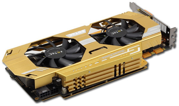 Media asset in full size related to 3dfxzone.it news item entitled as follows: Da Zotac una GeForce GTX 760 Extreme Edition in edizione limitata | Image Name: news20105_GeForce-GTX-760-Extreme-Edition-Golden_3.jpg