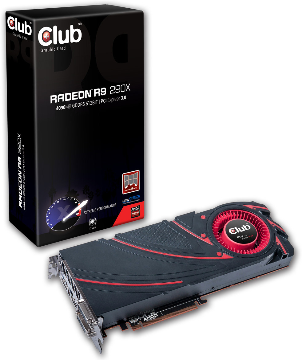 Immagine pubblicata in relazione al seguente contenuto: Fotogallery delle card Radeon R9 290X dei partner AIB di AMD | Nome immagine: news20257_Club-3D-Radeon-R9-290X_1.jpg