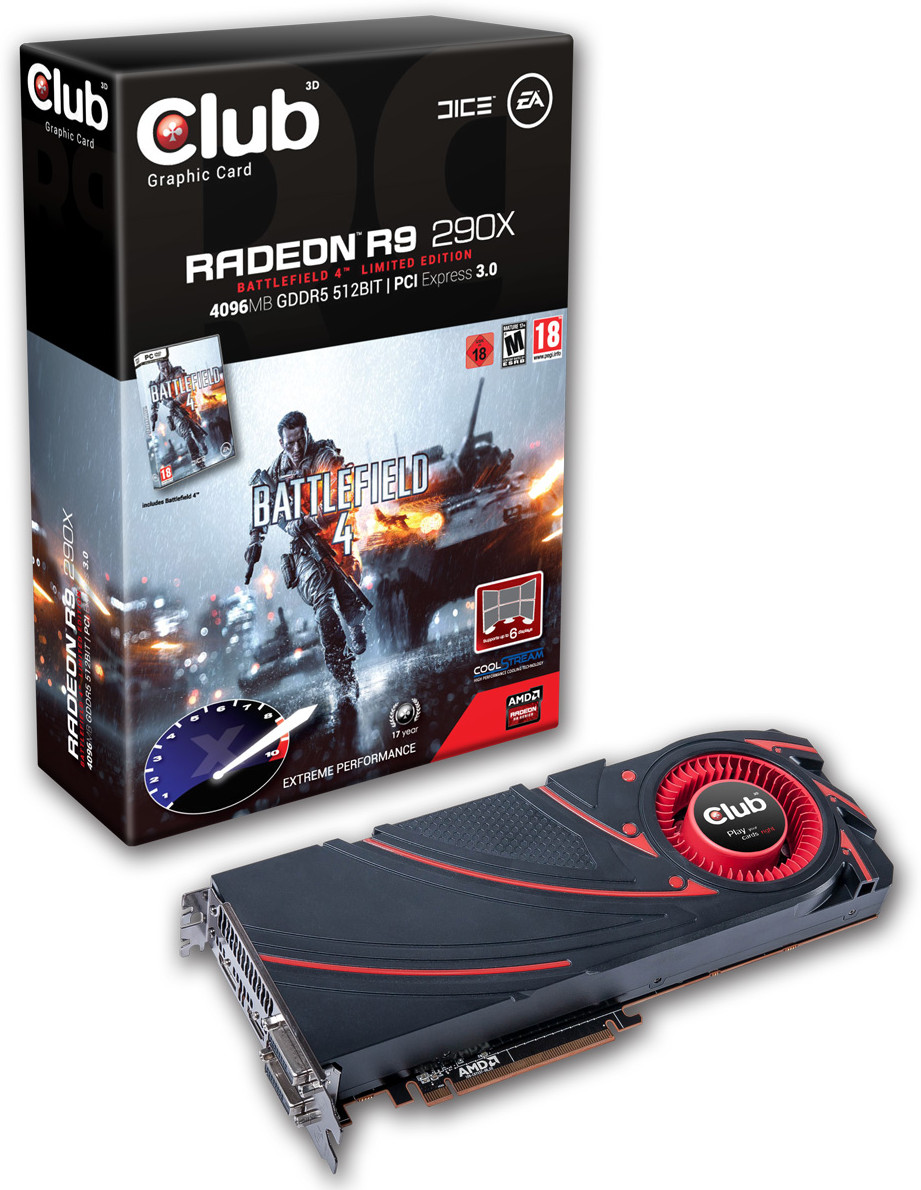 Media asset in full size related to 3dfxzone.it news item entitled as follows: Fotogallery delle card Radeon R9 290X dei partner AIB di AMD | Image Name: news20257_Club-3D-Radeon-R9-290X_2.jpg