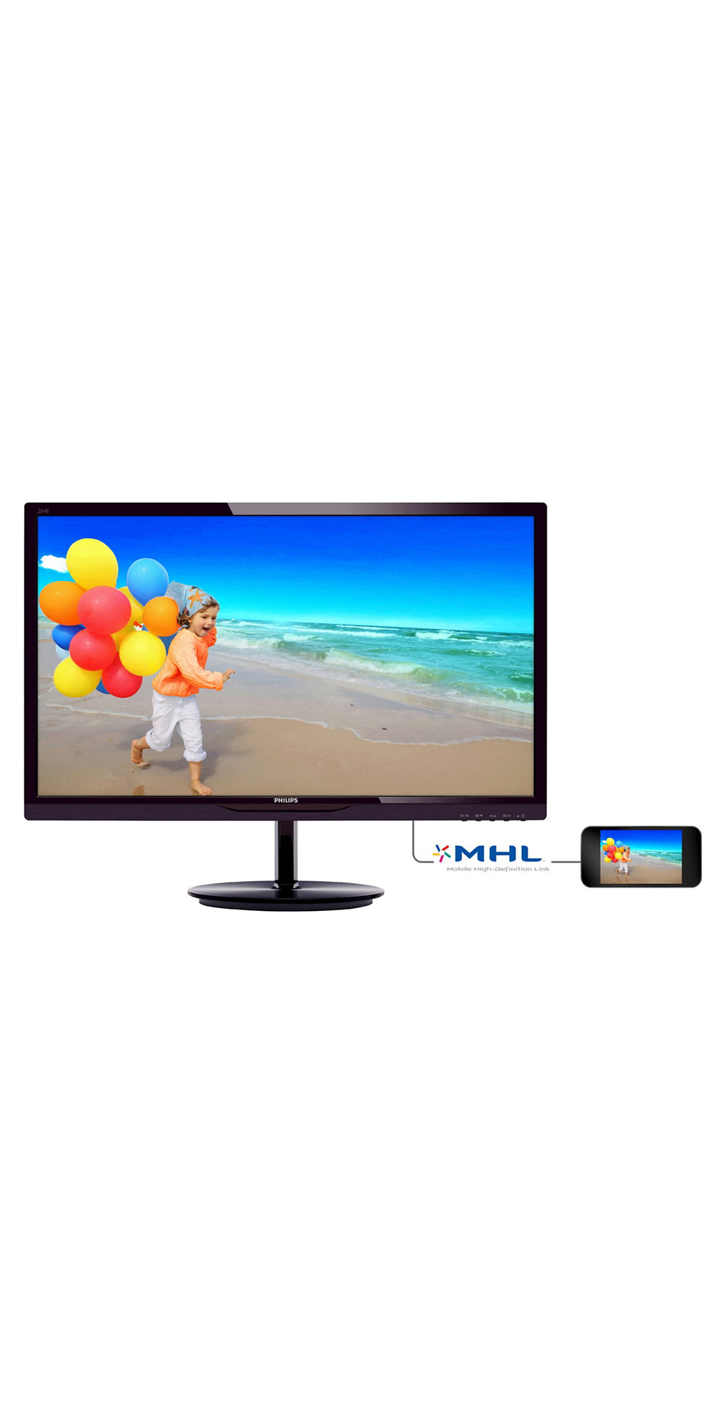 Immagine pubblicata in relazione al seguente contenuto: Philips introduce il monitor 284E5QHAD con tecnologia Mobile HD Link | Nome immagine: news20619_Philips-284E5QHAD_2.jpg