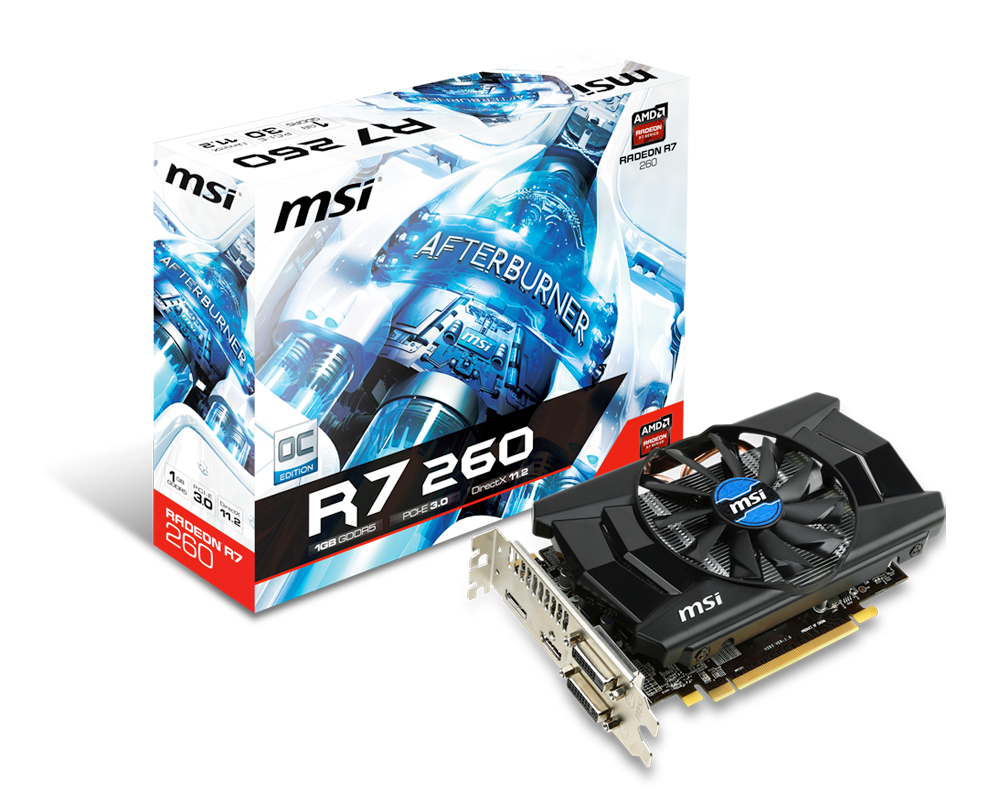 Media asset in full size related to 3dfxzone.it news item entitled as follows: MSI annuncia la video card non reference  Radeon R7 260 1GD5 OC | Image Name: news20641_MSI-Radeon-R7-260-1GD5-OC_3.png