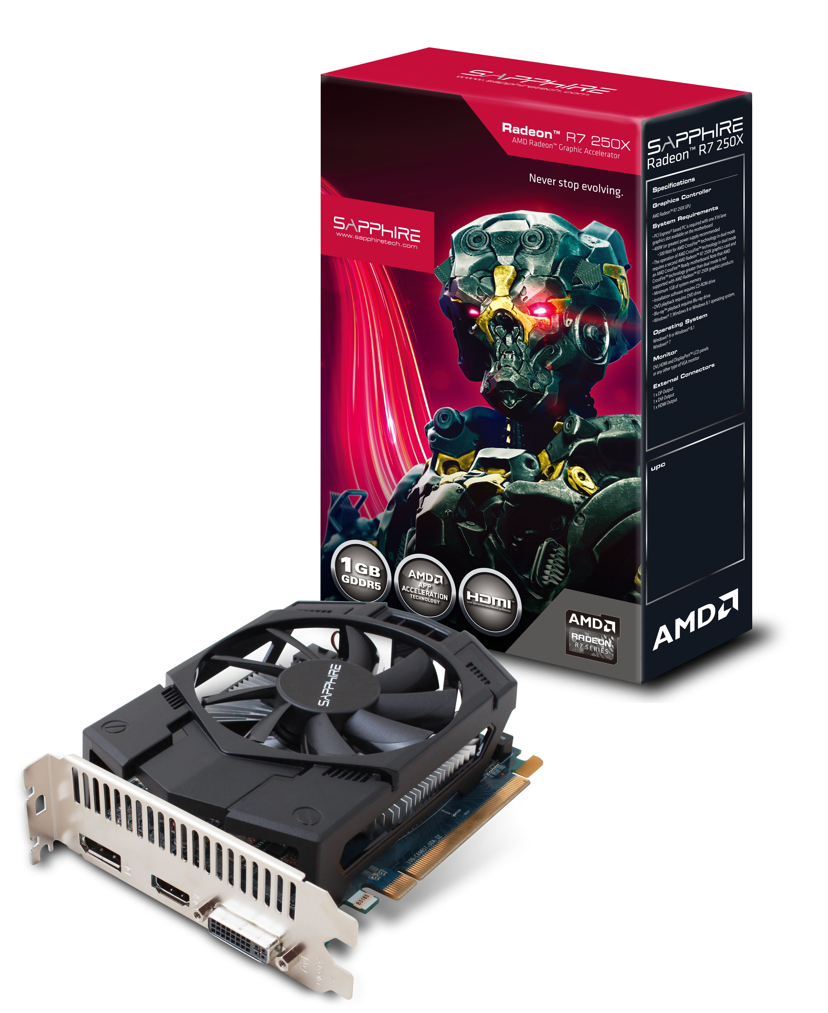 Immagine pubblicata in relazione al seguente contenuto: SAPPHIRE annuncia le video card Radeon R7 250X Vapor-X e R7 250X | Nome immagine: news20811_SAPPHIRE-R7-250X_2.jpg