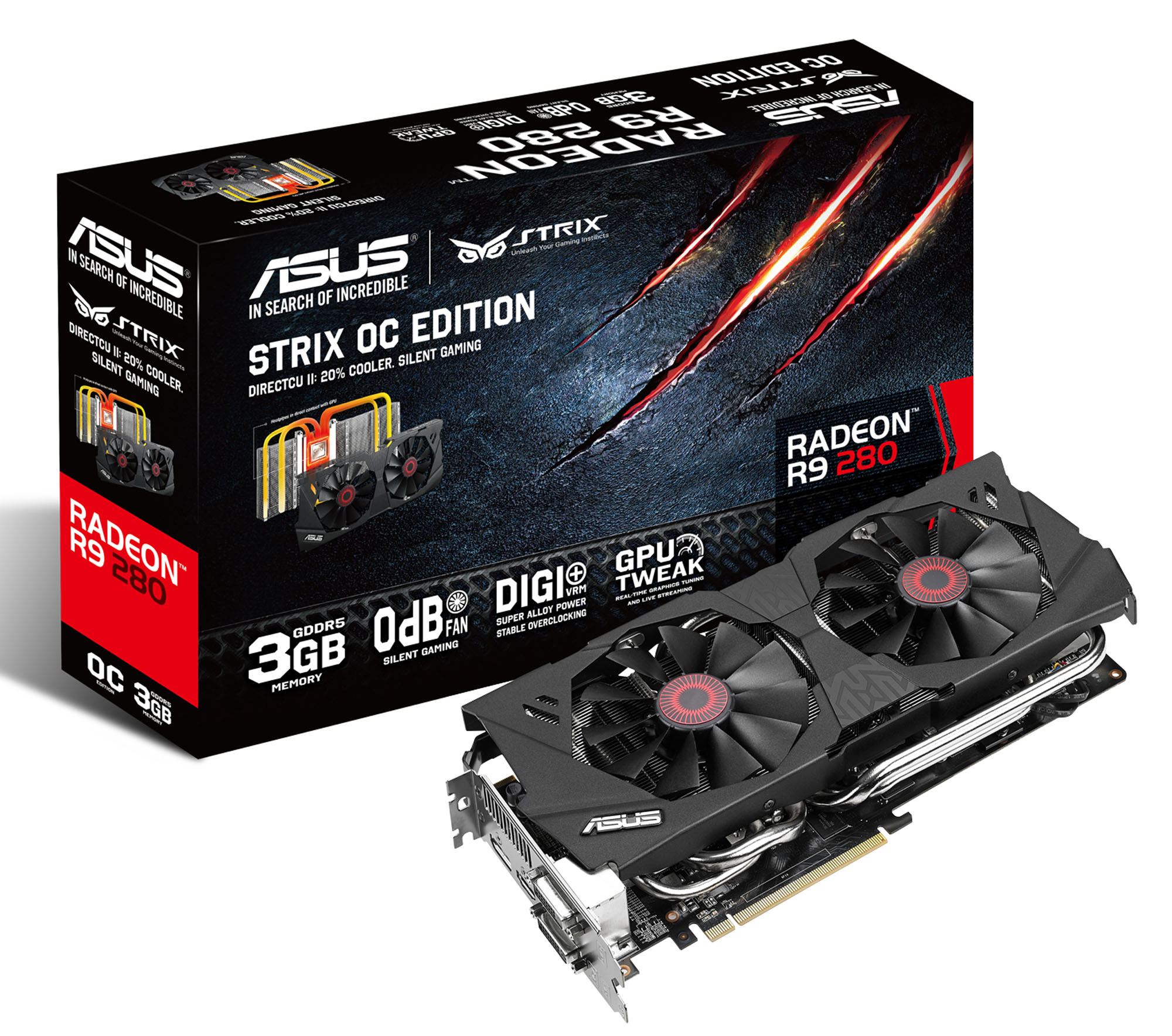 Media asset in full size related to 3dfxzone.it news item entitled as follows: ASUS annuncia le card non reference Strix R9 280 e Strix GTX 780 | Image Name: news21212_ASUS-Strix-R9-280_1.jpg