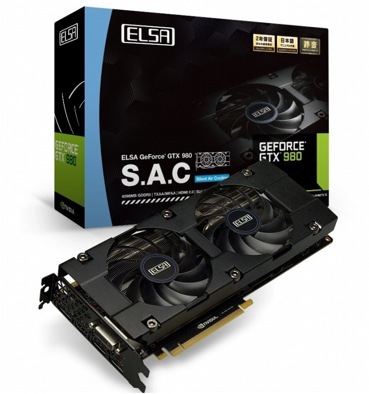 Immagine pubblicata in relazione al seguente contenuto: ELSA introduce la card factory-overclocked GeForce GTX 980 S.A.C. | Nome immagine: news21782_ELSA-GeForce-GTX-980-SAC_1.jpg