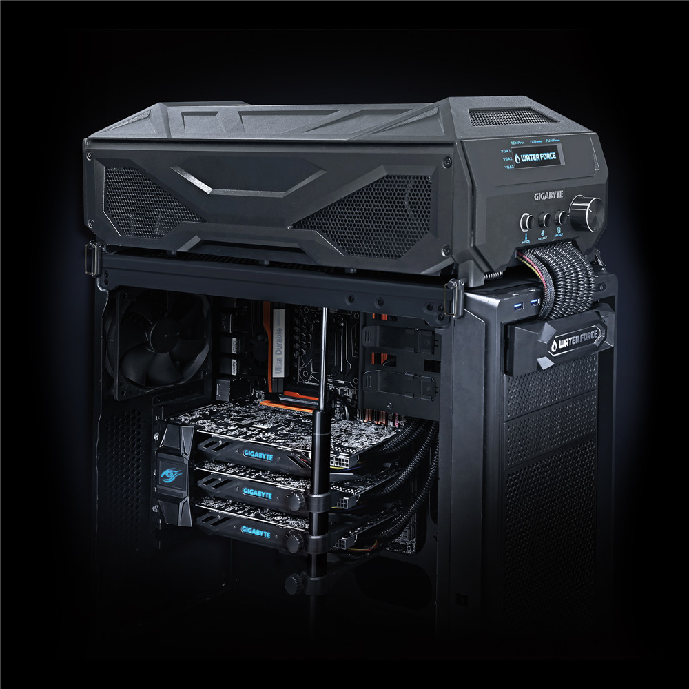 Media asset in full size related to 3dfxzone.it news item entitled as follows: Gigabyte annuncia il sistema GeForce GTX 980 WaterForce Tri-SLI | Image Name: news21843_Gigabyte-GeForce-GTX-980-WaterForce-Tri-SLI_3.jpg