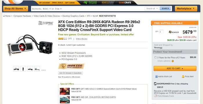 Immagine pubblicata in relazione al seguente contenuto: AMD taglia i prezzi: ora la Radeon R9 295X2  ancora pi appetibile | Nome immagine: news21910_Radeon-R9-295-X2_1.jpg