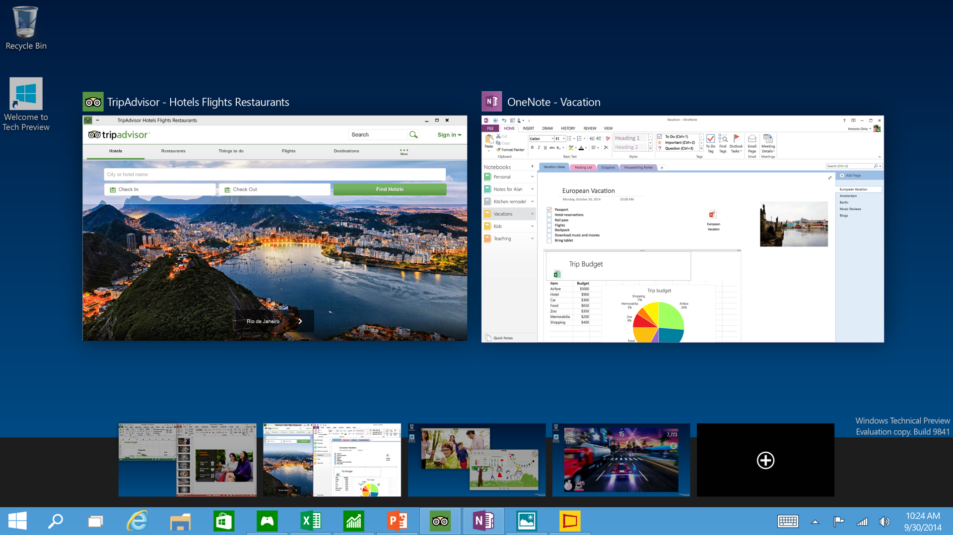 Immagine pubblicata in relazione al seguente contenuto: Microsoft indica il possibile periodo di lancio di Windows 10 | Nome immagine: news21942_windows10_tech-preview_virtual-desktop_1.png