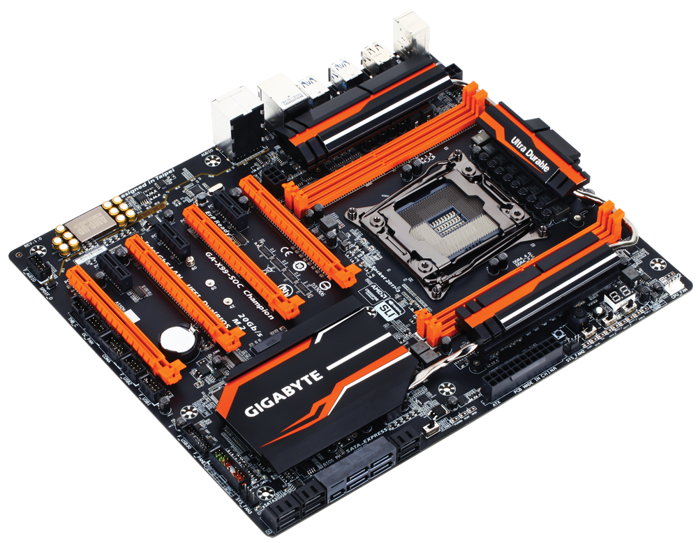 Media asset in full size related to 3dfxzone.it news item entitled as follows: GIGABYTE annuncia la motherboard high-end X99-SOC Champion | Image Name: news22066_Gigabyte-X99-SOC-Champion_1.png