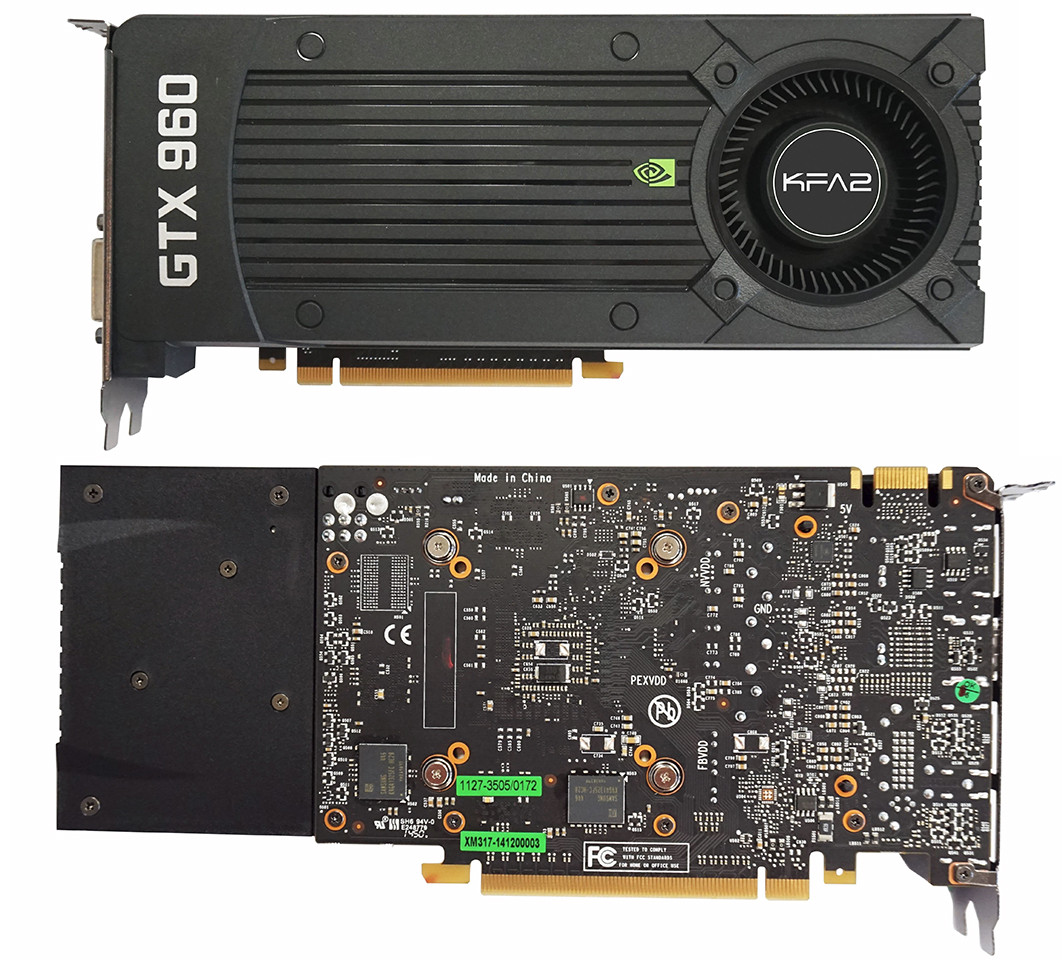 Immagine pubblicata in relazione al seguente contenuto: Foto delle card GeForce GTX 960 Standard, OC e EXOC di KFA2 | Nome immagine: news22098_KFA2-Geforce-GTX-960_1.jpg