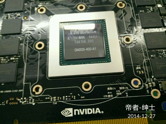 Immagine pubblicata in relazione al seguente contenuto: Prime foto della Geforce GTX TITAN II con GPU Maxwell GM200? | Nome immagine: news22115_NVIDIA-GPU-GM200_2.jpg
