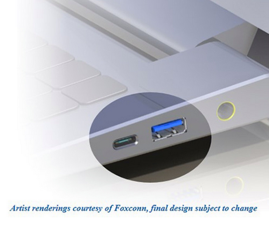 Immagine pubblicata in relazione al seguente contenuto: Asustek potrebbe lanciare le prime motherboard USB 3.1 a fine mese | Nome immagine: news22218_USB_3.1_Foxconn_rendering_2.jpg