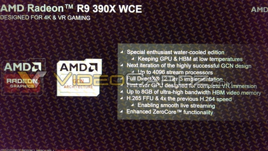 Media asset in full size related to 3dfxzone.it news item entitled as follows: Slide con le specifiche e i primi benchmark della Radeon R9 390X | Image Name: news22340_AMD-Radeon-R-390X-Specs_3.jpg