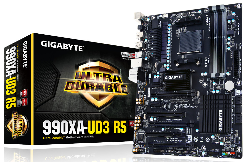 Immagine pubblicata in relazione al seguente contenuto: GIGABYTE introduce la motherboard 990XA-UD3 R5 per AM3/AM3+ | Nome immagine: news22369_GIGABYTE-990XA-UD3-R5_1.jpg