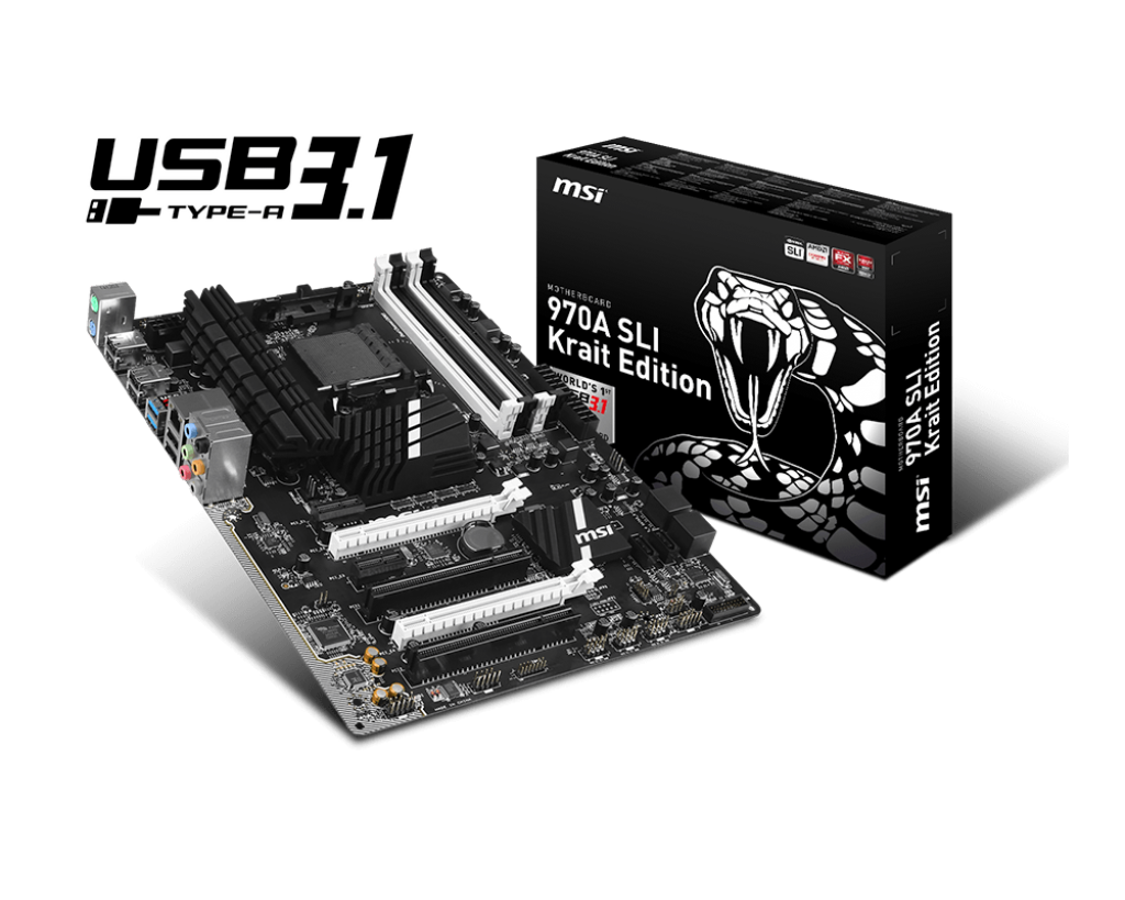 Immagine pubblicata in relazione al seguente contenuto: MSI lancia la motherbord 970A SLI Krait Edition - USB 3.1 Ready | Nome immagine: news22384_MSI-970A-SLI-Krait-Edition_3.png