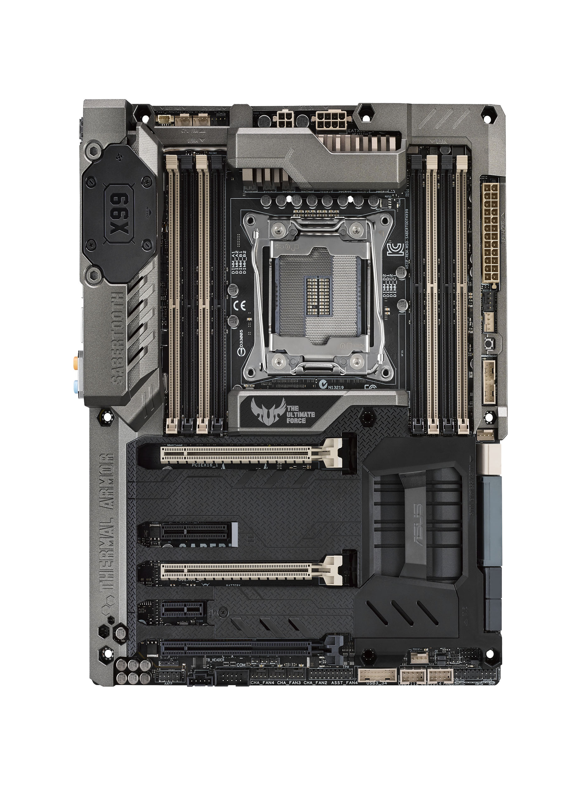 Immagine pubblicata in relazione al seguente contenuto: Galleria fotografica della motherboard TUF Sabertooth X99 di ASUS | Nome immagine: news22394_ASUS-TUF-Sabertooth-X99_2.jpg