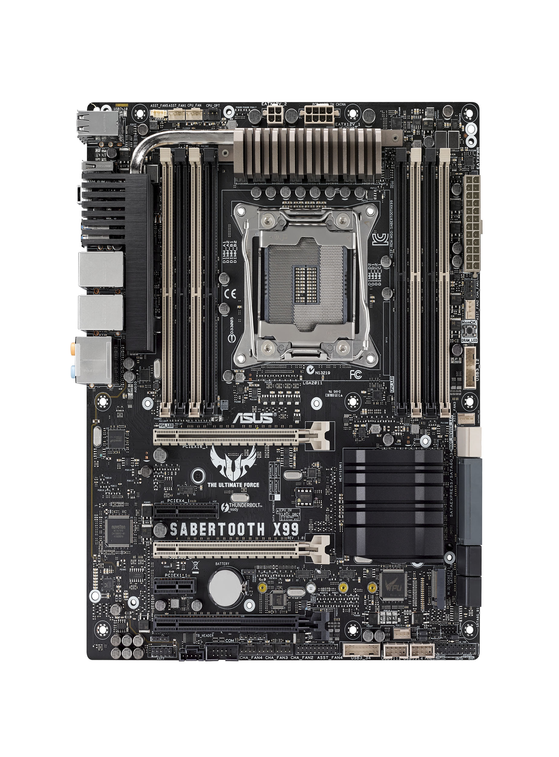 Immagine pubblicata in relazione al seguente contenuto: Galleria fotografica della motherboard TUF Sabertooth X99 di ASUS | Nome immagine: news22394_ASUS-TUF-Sabertooth-X99_5.jpg