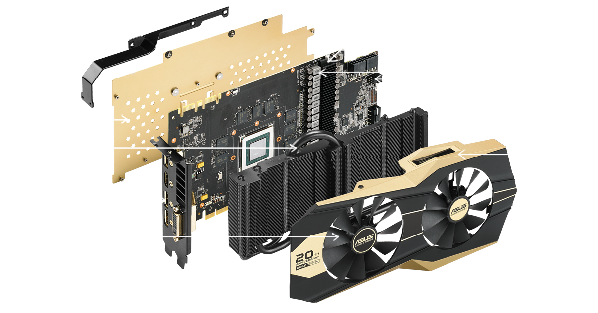 Media asset in full size related to 3dfxzone.it news item entitled as follows: ASUS annuncia la GeForce GTX 980 20th Anniversary Gold Edition | Image Name: news22415_ASUS-GeForce-GTX-980-20th-Anniversary-Gold-Edition_3.png
