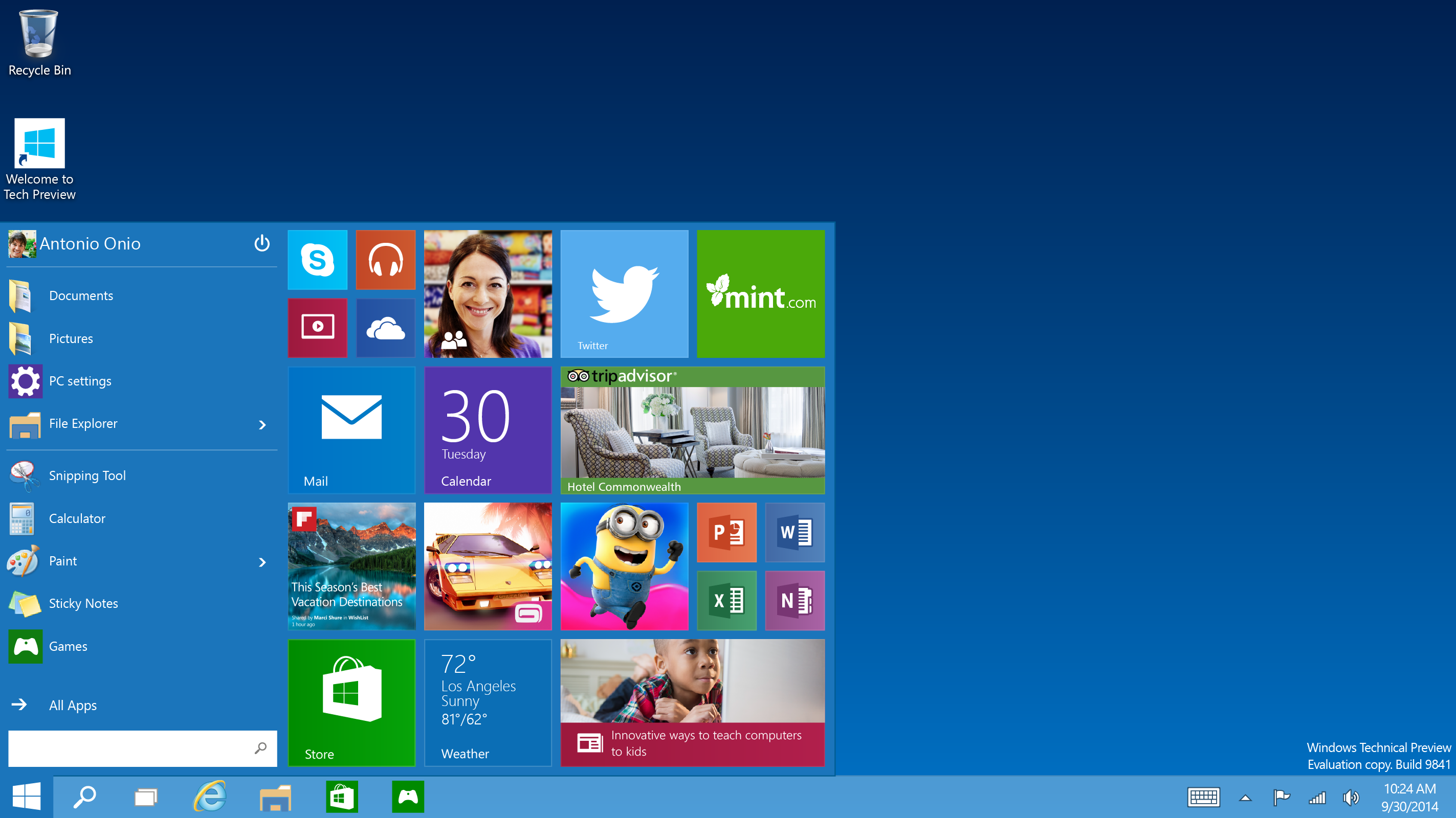 Immagine pubblicata in relazione al seguente contenuto: Microsoft annuncia le edizioni del Sistema Operativo Windows 10 | Nome immagine: news22588_Windows-10-screenshot_1.png
