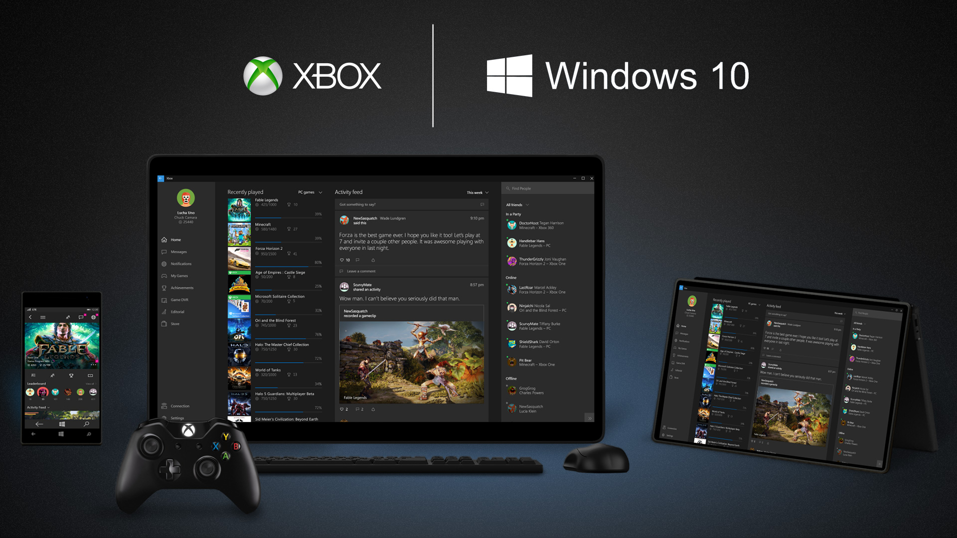 Media asset in full size related to 3dfxzone.it news item entitled as follows: La preview di Windows 10 per Xbox One sar disponibile dopo l'estate | Image Name: news22620_Xbox-Windows-10-cross-platform_1.jpg