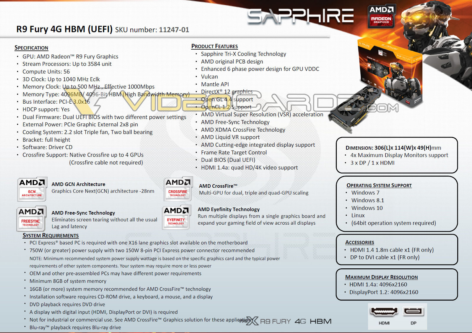 Immagine pubblicata in relazione al seguente contenuto: Foto e specifiche della video card Radeon R9 Fury Tri-X di Sapphire | Nome immagine: news22824_Sapphire-Radeon-R9-Fury-Tri-X_4.jpg