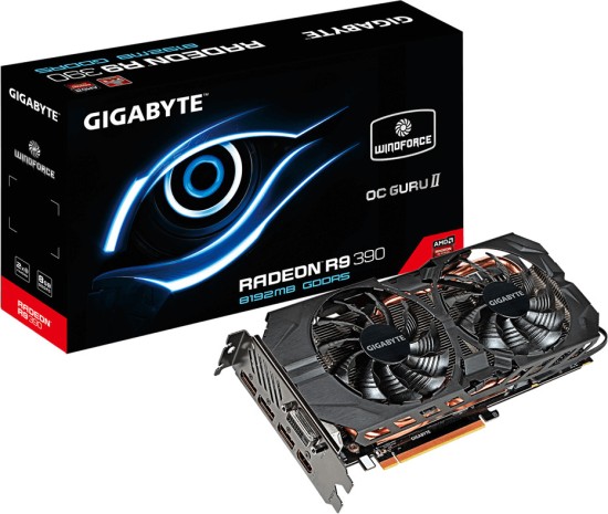 Media asset in full size related to 3dfxzone.it news item entitled as follows: GIGABYTE introduce le Radeon R9 390X e R9 390 WindForce 2X | Image Name: news22866_GIGABYTE-R939WF2-8GD_1.jpg