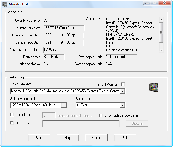 Media asset in full size related to 3dfxzone.it news item entitled as follows: Monitor Benchmark Utilities: PassMark MonitorTest 3.2 build 1002 | Image Name: news22888_MonitorTest_1.png