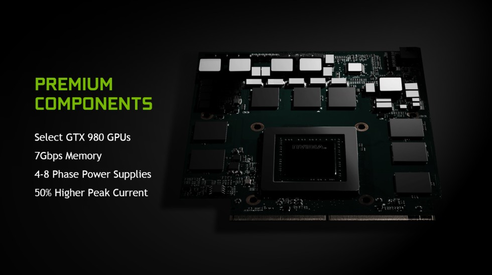 Immagine pubblicata in relazione al seguente contenuto: NVIDIA: le GPU GeForce GTX 980 ora anche nei notebook ultra-performance | Nome immagine: news23102_geforce-gtx-980-notebooks-premium-components_1.jpg